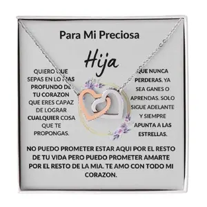 Para Mi Preciosa Hija Interlocking Hearts Necklace, Beautiful Daughter, I Love You, Forever & Always Necklace,  Hija Necklace | Gift from Dad