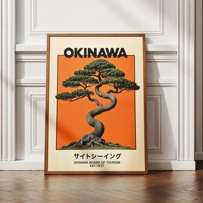 Artistic Okinawa Ryukyu Orange Warm Cape Hedo Wall Art Poster, Japan-Inspired Travel Print, Modern Home Decor, Vivid Photo Paper Room Decoration, Home Supply, Japanese Themed Prints, Classic Artistic Prints