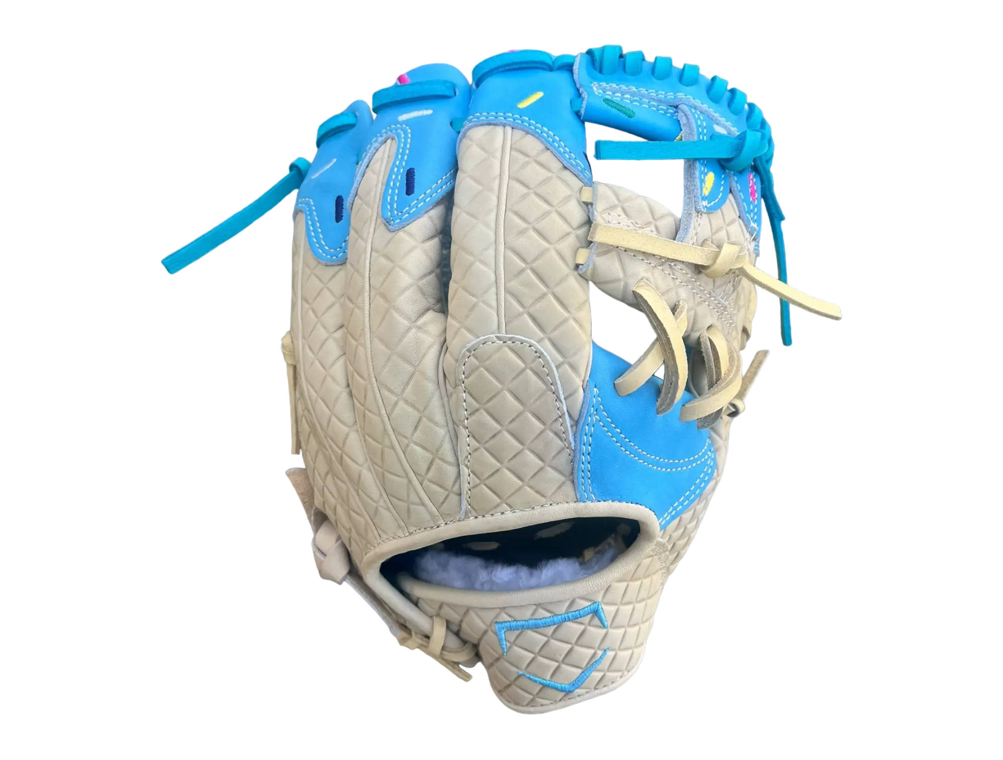 Custom Ballgloves Youth 11” Ice Cream Baseball Glove Baby Blue I-Web