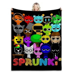 Sprunki Incredibox Game Flannel Blanket, Soft Cozy Blanket for Couch Bed Nap Time and Everyday Comfort