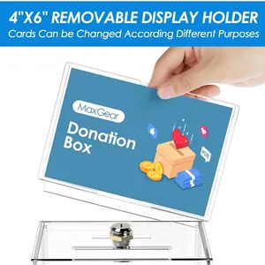 Acrylic Donation Box with Lock cash saving challenge