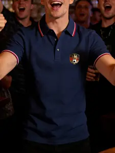 2026 Germany Football Polo Shirt Short Sleeve, Fan Support Wear, Suitable for Match Gatherings, Daily Sports Training, German Flag Print