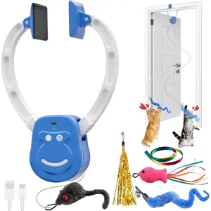 Automatic Interactive Cat Toy Rechargeable, Hanging Cat Toy, Cat Door Toy, Cat Enrichment Toys for Indoor Cats & Kitten, Doorway Electric Cat Teaser for Exercise, Boredom Relief & Fun Games