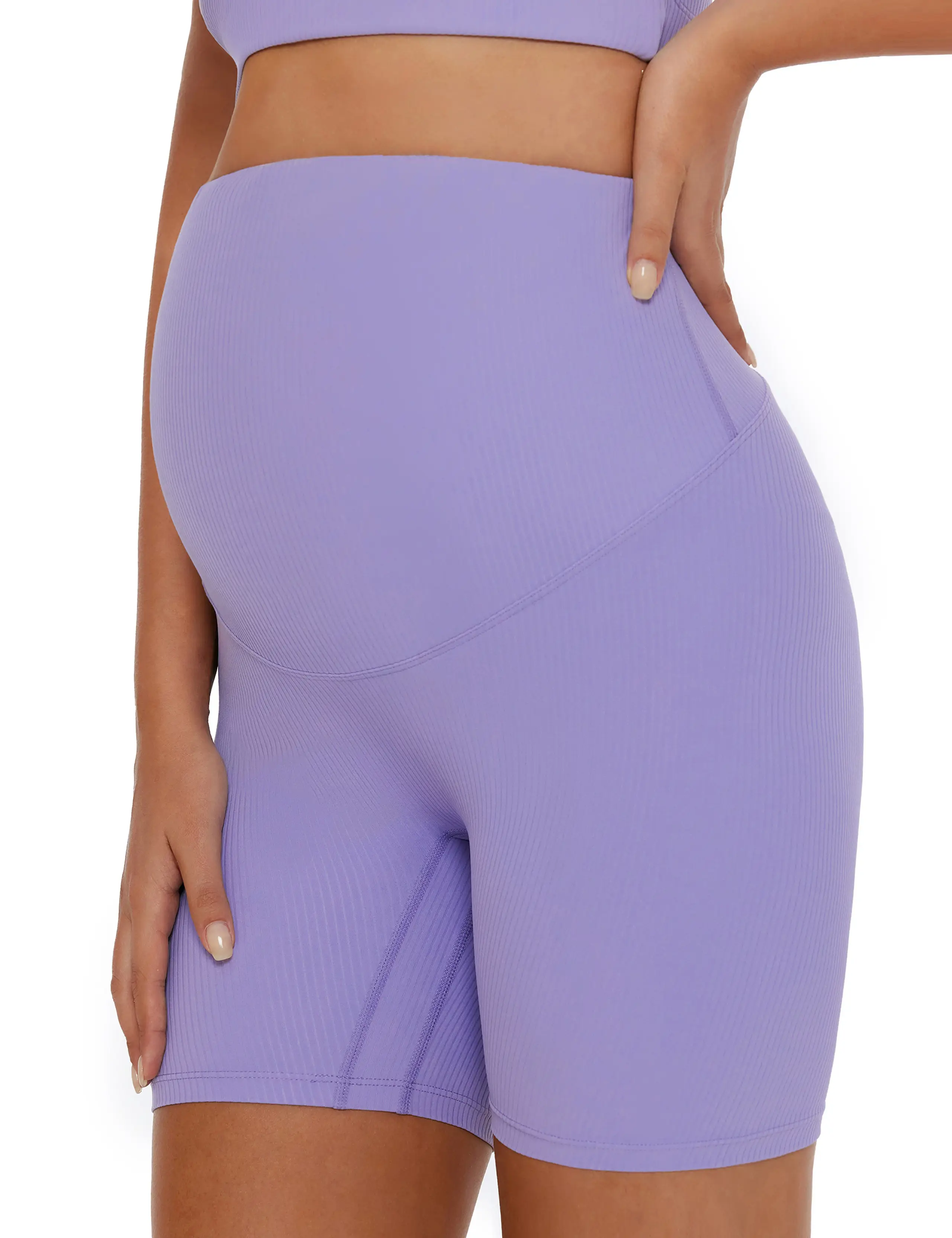 POSHDIVAH Ribbed Maternity Biker Shorts Over The Belly for Women - 5" Buttery Soft Pregnancy Workout Athletic Short Leggings summer clothes