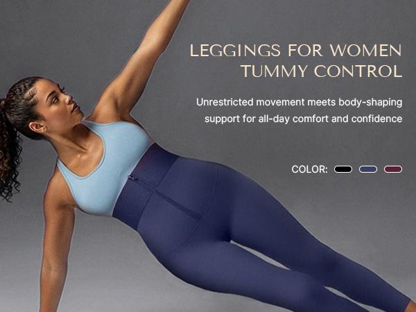 Shapellx AirSlim ElasticFuse Waistband Shaping Effortless Classic Leggings High Waist Comfy Supportive Bottoms for Women Black Womenswear