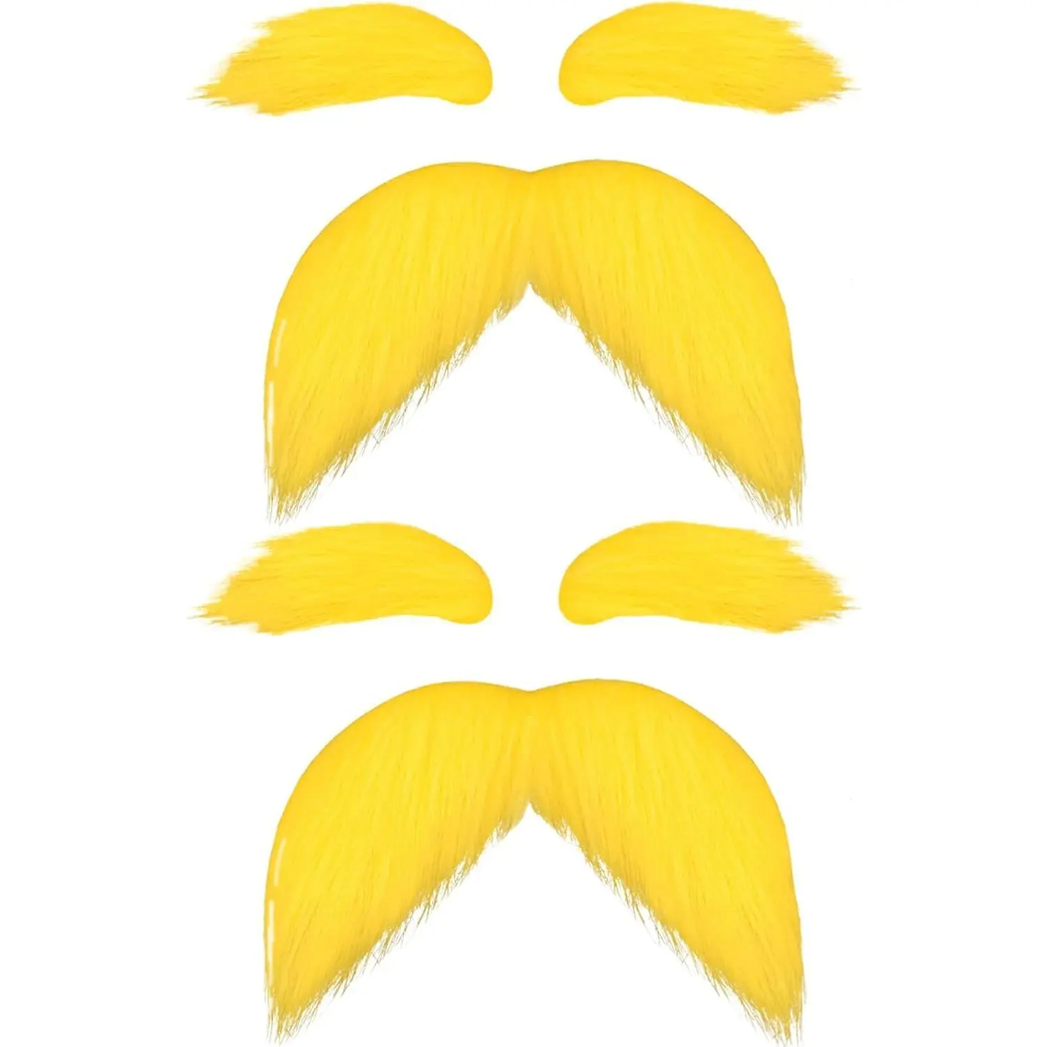 L-JLY016   2 Packs Self-Adhesive Mustaches and Eyebrows, Funny Costume Accessories for Cosplay Halloween World Book Day Party