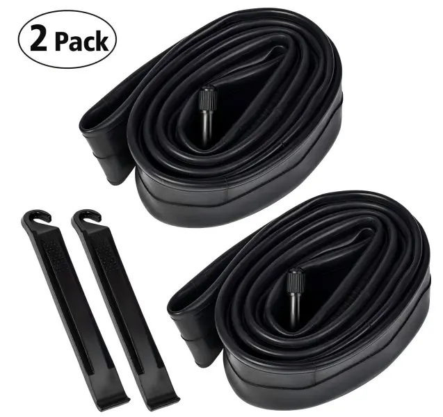 2 Pack 26 Inch Bike Inner Tubes with 2 Tire Levers, 26x1.75/2.125 Schrader Valve Butyl Rubber Bicycle Inner Tube, Heavy Duty MTB Bike Tire Repair Kit