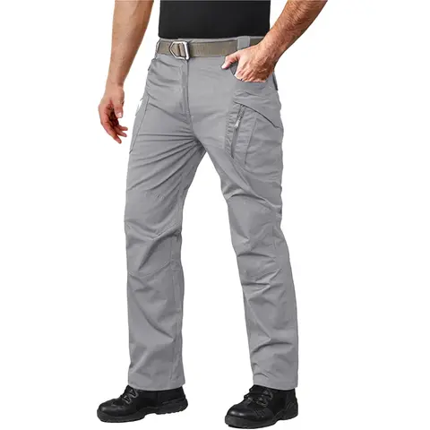 MAGCOMSEN Menswear Army-Themed Men's Pants - Lightweight Grid Rip-Stop Utility Pants with 9-Pocket Carry, Cargo/Attachment Pockets, Belt Loops, Water Resistance, Metal Zipper, Fitted Cut, Knee Flex Zones, All Seasons Casual Outdoor Work-Hike Use