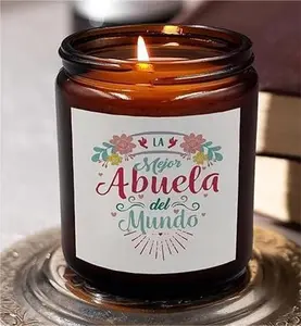 Abuela Gifts in Spanish Grandma Candle, Candle Gifts for Abuela, Mother’s Day Gifts for Grandma, Gift Idea for Grandma from Granddaughter, World’s Best Grandma Candle Soy Scented Jar Candles