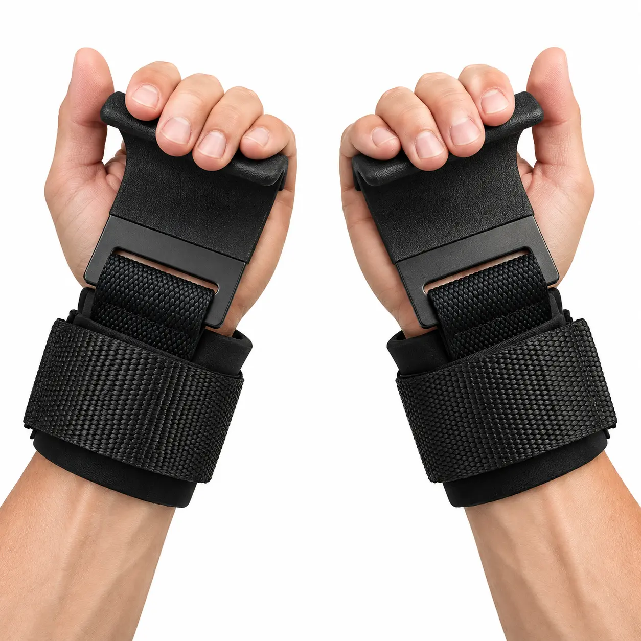 Weight Lifting Hooks 2-Pack for Women and Men, Wide Padded Adjustable Wrist Straps for Grip Support During Deadlifts, Rows, Shrugs and Pulldowns, Comfortable Gym Training Gear extra cushioning