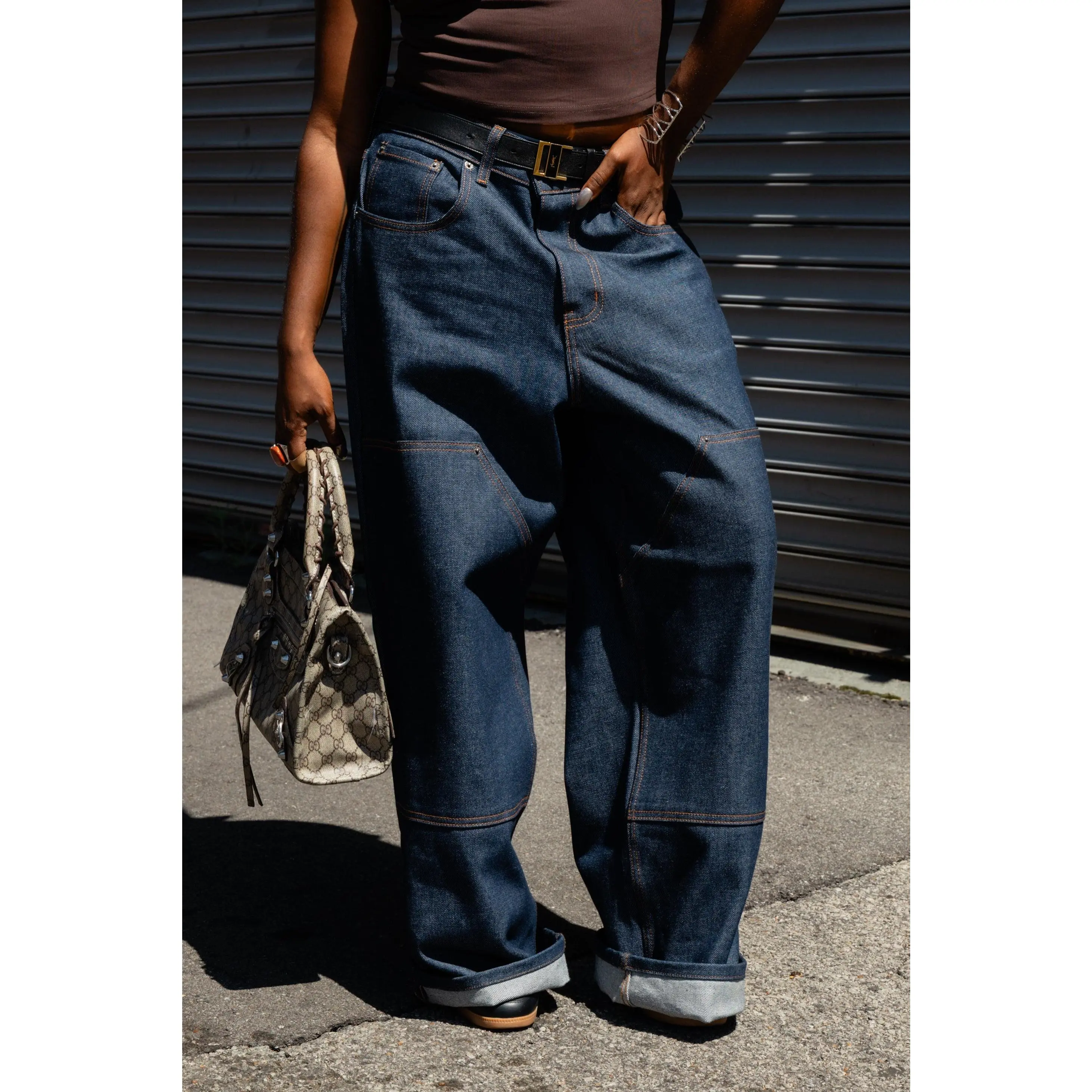 Double Knee Cuff Jeans
