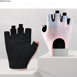 Women's Fingerless Workout Gloves - Trendy Pink Marble, Breathable Mesh, Anti-Slip, Lightweight Comfort Grip Gym Gloves for Yoga, Weightlifting, Summer Fitness