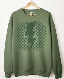 Distressed Lightning Color On Color Graphic Top Distressed Lightning Color On Color Graphic Top