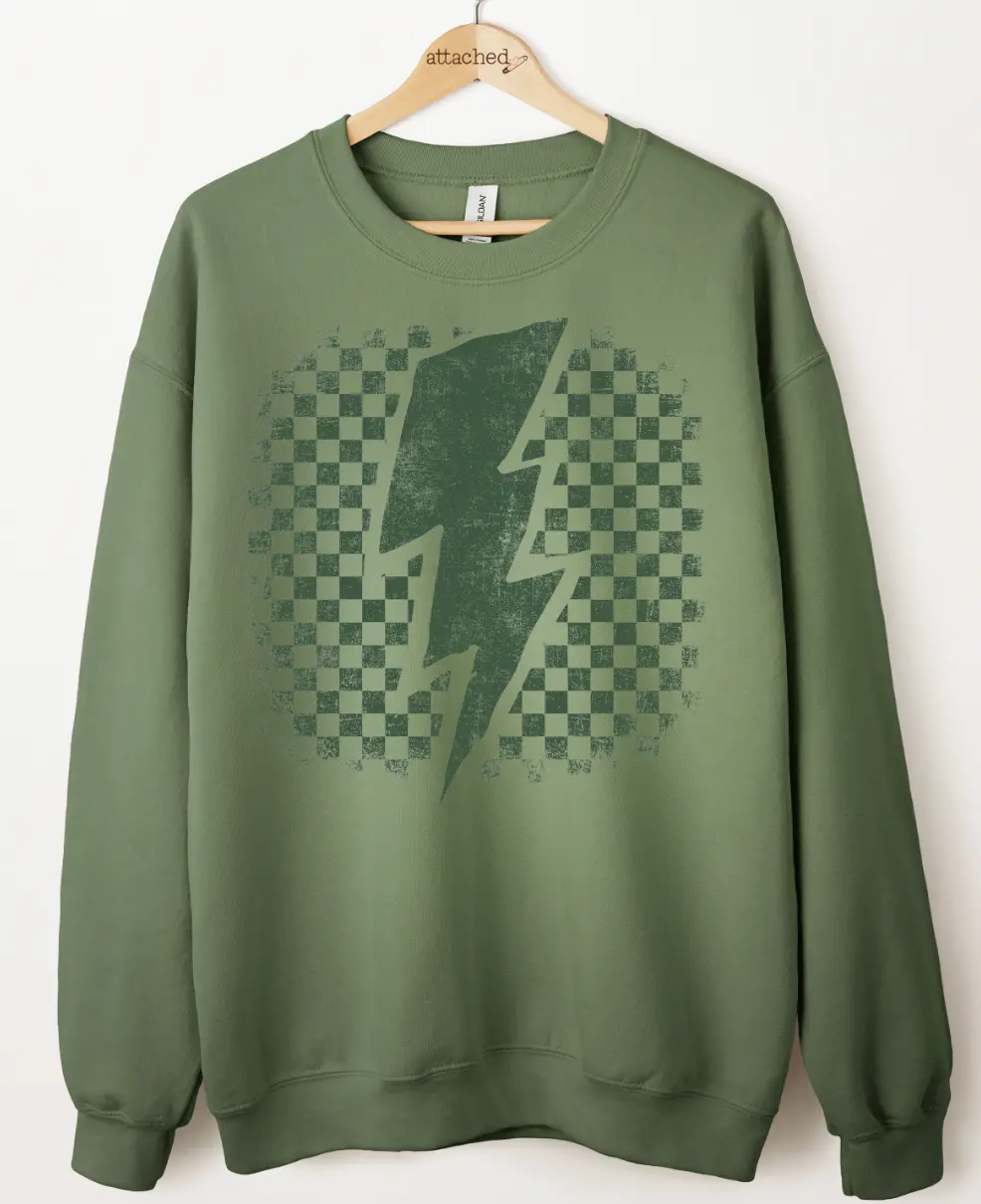 Distressed Lightning Color On Color Graphic Top Distressed Lightning Color On Color Graphic Top