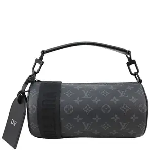 Pre-owned Louis Vuitton Canvas Crossbody Bags Polochon PM Soft Monogram Eclipse Crossbody Bag Black