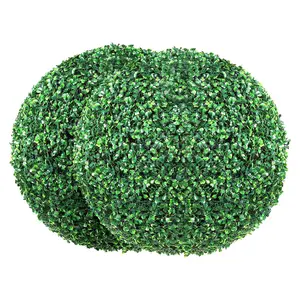 TikTokShopBlackFridayVEVOR Artificial Topiaries Boxwood Trees, 16' Tall (2 Pieces), Ball-Shape Faux Topiaries Plant, All-year Green Feaux Plant Decorative Balls for Backyard, Balcony,Garden, Wedding and Home Décor