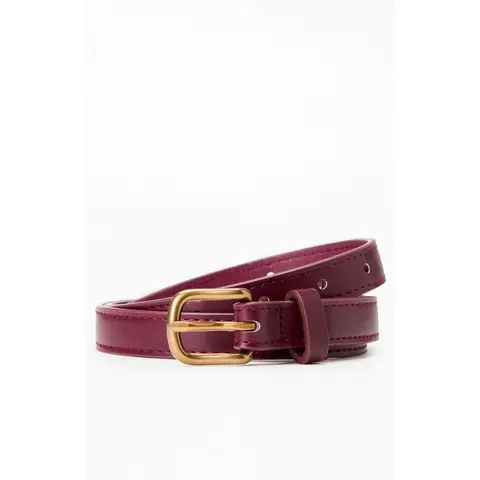 John Galt Women's Faux Leather Buckle Belt