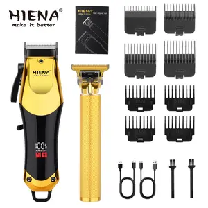 Men's Professional Electric Hair Clipper Set with LED Display, Includes 4 Combs & Type-C Charging, Perfect Father's Day Gift