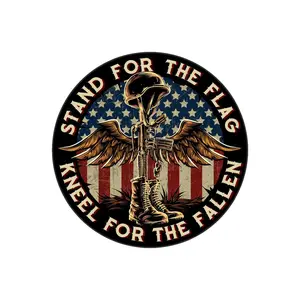 Stand for the Flag Kneel for the Fallen Sticker, Military Veteran Decal, Patriotic Memorial Vinyl Sticker for Car, Laptop, Water Bottle