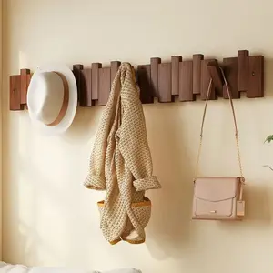 Wooden Piano Key Wall-Mounted Coat Rack, Space-Saving Entryway Organizer, No-Drill Installation, Ideal for Hallways & Entrances