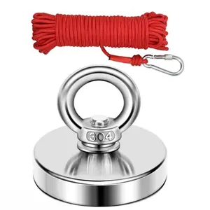 Fishing Magnet, Strong Magnet, 350 Lbs Pulling Power Rare Earth Magnetic Hook for River Treasure Hunting, Durable & Efficient Fishing Gear