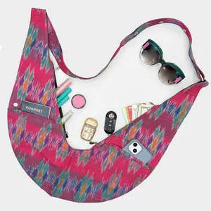 Kara Cotton Ikat Sash Bag w/ Leather