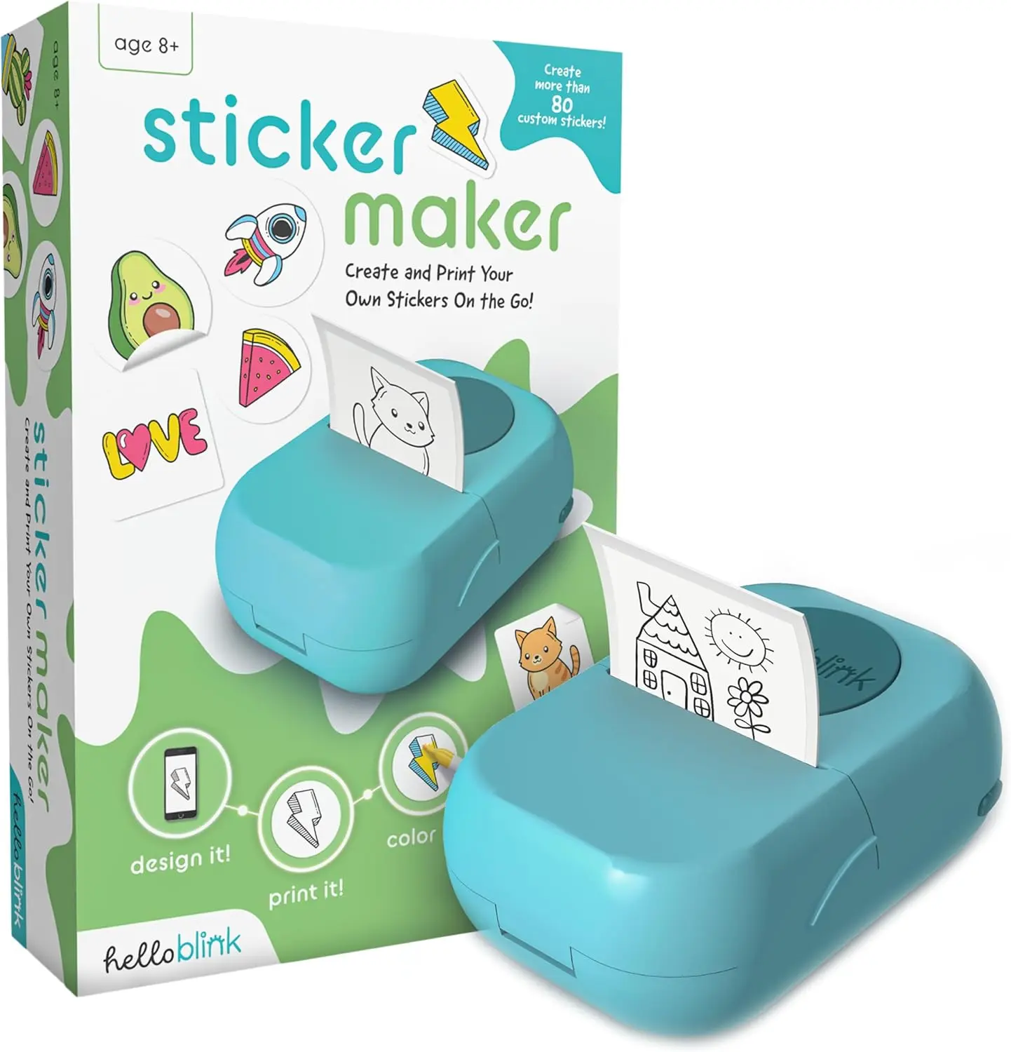 Sticker Maker - Mini Stickers and Photo Printer - Small Portable Bluetooth Thermal Printer Sticker Machine for Kids Gifts - Aged 8+ - iPhone Android CompatibleGift.