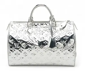 Pre-owned Louis Vuitton Mirior Silver Canvas Shoulder Bags Preowned Speedy 30 Mirror Silver
