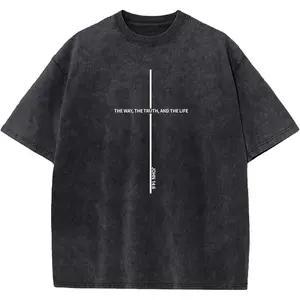 Christian Jesus Shirts for Men God Faith Religious Tshirt Cross Bible Verse Tops Wash Oversized Graphic Tees