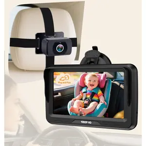 Baby Car Camera HD 1080P - Rear-Facing Infant Monitor with Night Vision Car Camera for Baby 150 °   Wide-Angle Lens Anti-Glare Screen Easy Install 360 °   Adjustable Display