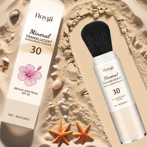 Natural Oil Control Setting Powder, Lightweight Outdoor Protection, Harmless Ocean Ingredients, Portable Makeup Brush Included