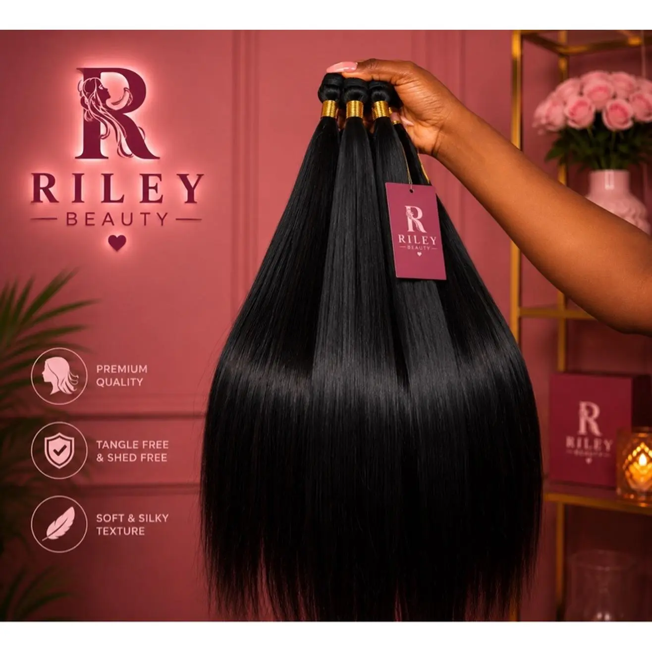 Bone Straight Extension for Braids - Black Color, 1 Piece, 4,T30, 30,33Ideal for Braiding