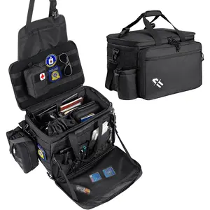 Patrol Bag for Law Enforcement  Gear, Water-resistant Front Seat Organizer with Adjustable Modular Interior & MOLLE System, Heavy Duty Duty Bag for Patrol Officers , Black