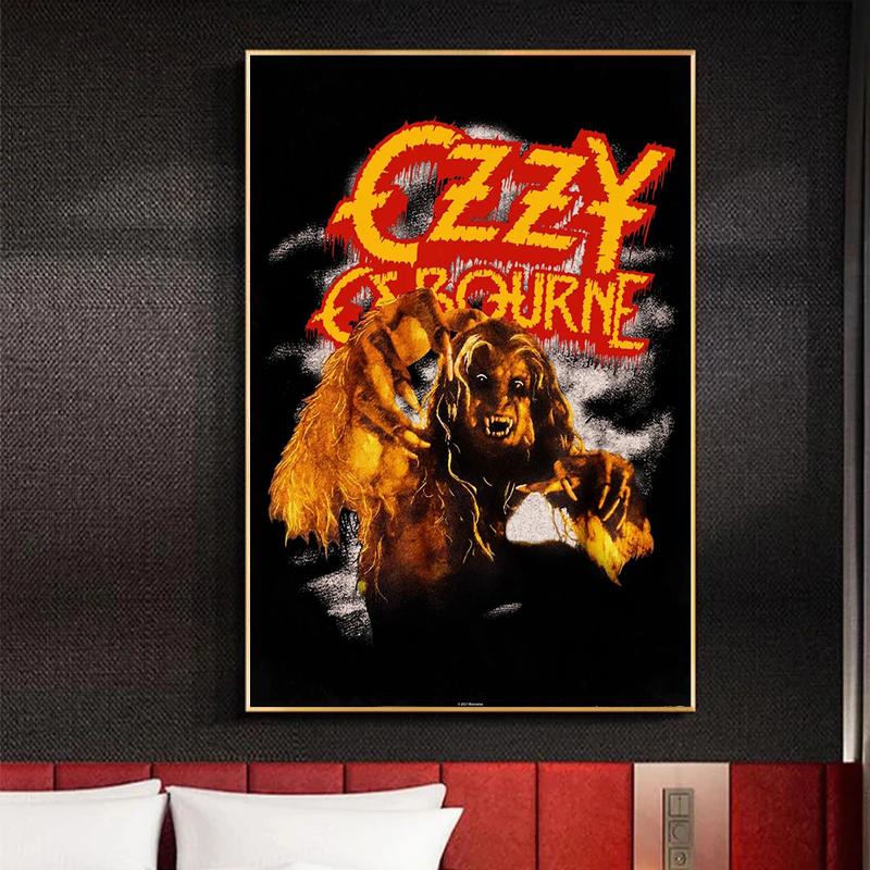 Retro Heavy Metal Band Rock Ozzy Osbourne Band Poster Canvas Painting Wall Art HD Pictures Print For Home Family Bedroom Decor