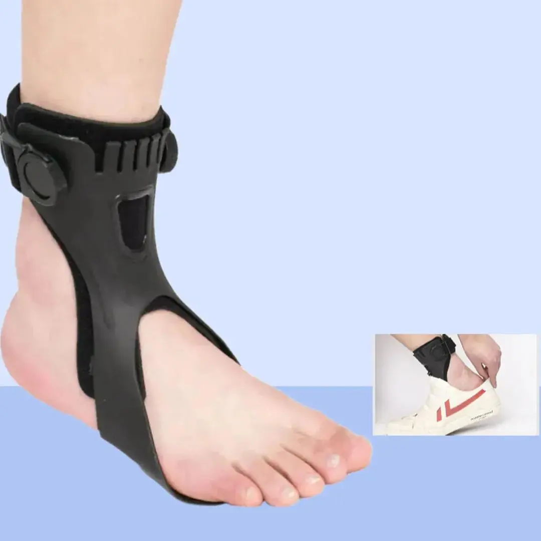Adjustable Foot & Ankle Balance Support Sleeve, Black Wearable Foot Position Stabilizer, Breathable Daily Walking Stability Wrap for Weak Ankles, Mobility & Foot Care