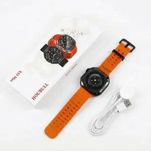HOUBULL X15 Max Smartwatch with Orange Silicone Sport Band & Magnetic Charger - Fitness Tracker for Men and Women