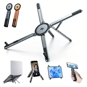Laptop Stand Portable Foldable for Desk,Foldable Ergonomic,8-Level Height,with 13–17" Laptops,Aluminum Construction,Tripod Compatible