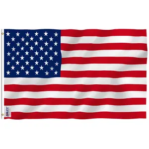 3'x5' FT Polyester USA Flag, Printed Stars, Brass Grommets, Outdoor Banners for Home & Festive Party Supplies Backdrops
