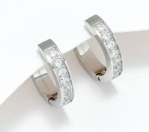 Steel by Diamonique 1/2" Inside Out Hoop Earrings