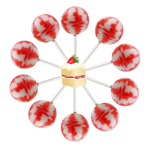 10ct. Strawberry Shortcake Cream Swirl Lollipop Bag
