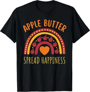 100% Cotton Funny Apple Butter Maker Spread Happiness T-Shirt