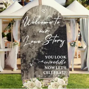 Wedding Welcome Signs Wedding Stickers for Mirror Glass Welcome to Our Weddings Vinyl Lettering Decal Signs Removable Our Love Story Signs  Marriage Signage Mr and Mrs Decal Reception Supplies