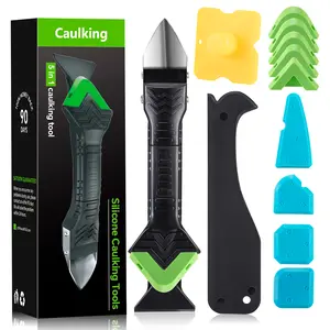 Silicone Caulking Tool 5-in-1 Caulking Multi Tool Silicone Trowel and Scraper Tool Silicone Caulk Gun silicone joint sealing tool For Window Glass Bathroom Kitchen