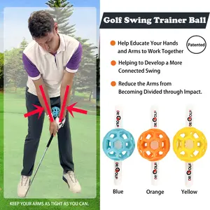 Golf Swing Trainer Aids & Tool - Patented Swing Training Ball to Correct Chicken Wing & Improve Accuracy PGA Recommended Practice Equipment for Men & Women