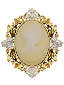 Beauty Head Brooches Classic Retro Style Yellow Head Beauty Accessories Beauty Queen Head Resin Brooch