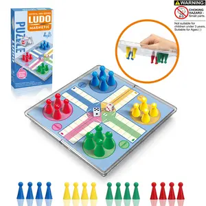 Mini Magnetic Ludo Game Set, Foldable Travel Chess Board, Portable Design for Kids & Adults, Family Board Games, Ideal Gift for Holidays, Halloween, Christmas