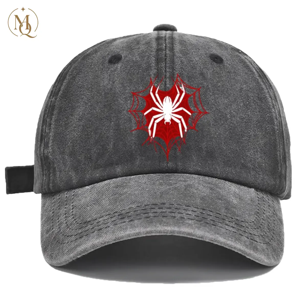 Red  Spider Web Graphic Washed Baseball Cap Printed Design, Vintage Casual Dad Hat for Men Women, Halloween Gift for Friends, Birthday Present, Outdoor Travel, Streetwear & Everyday Wear