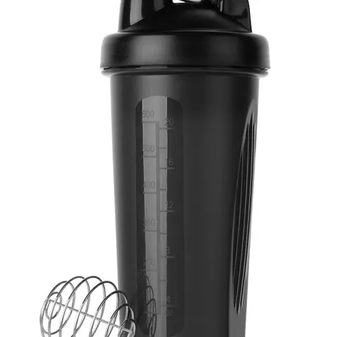 20oz BPA-Free Phthalate-Free Plastic Protein Bottle Shaker - 1pc Leak-Proof Dishwasher-Safe Sports Drinking Bottle, Solid Screw Lid with Loop Top, Ideal for Mixing Protein Shakes & Gym Use (No Flip Top Cap)