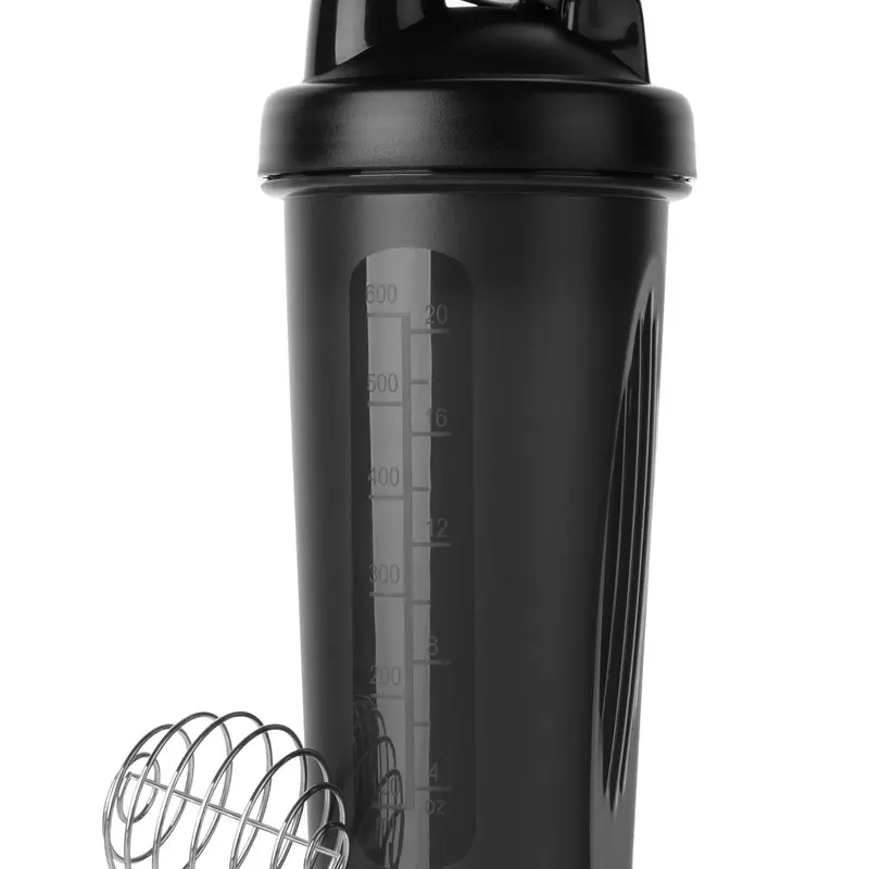 20oz BPA-Free Phthalate-Free Plastic Protein Bottle Shaker - 1pc Leak-Proof Dishwasher-Safe Sports Drinking Bottle, Solid Screw Lid with Loop Top, Ideal for Mixing Protein Shakes & Gym Use (No Flip Top Cap)