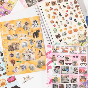 Cute Pet Battle Edge Film Coil Sticker Book Set of 30 Sheets, 2 Styles for Creative Crafting, Decorative Stickers, Perfect for Pet Lovers and Kids